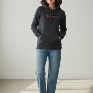 Jack Wills Black Heavyweight Woman Hoodie